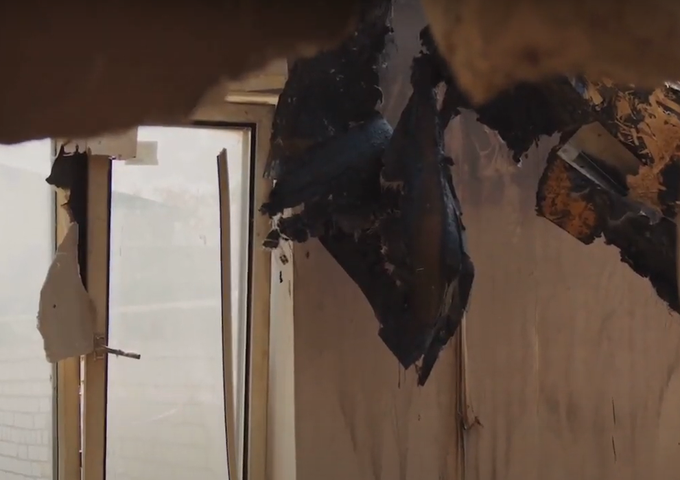 fire damaged home
